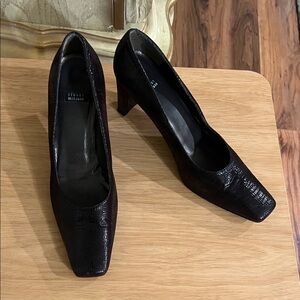 Stuart Weitzman Black Textured Heels